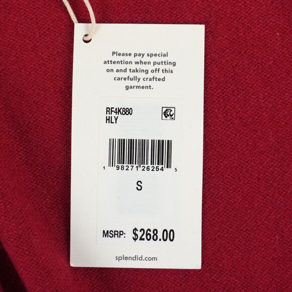 Splendid Tori Cashmere Cardigan with Pockets in Holly Red Size Small (NWT) - Picture 8 of 9